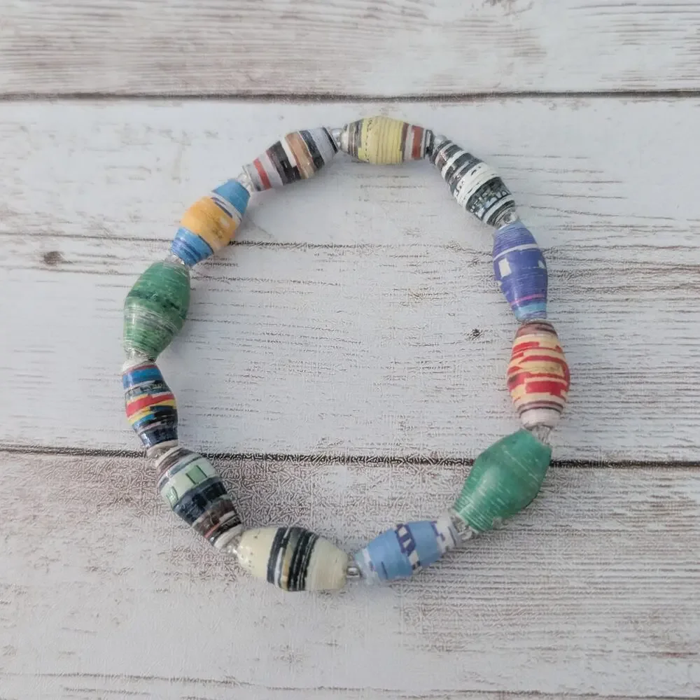 Vintage Stretch Bracelet Unusual Multi Colored